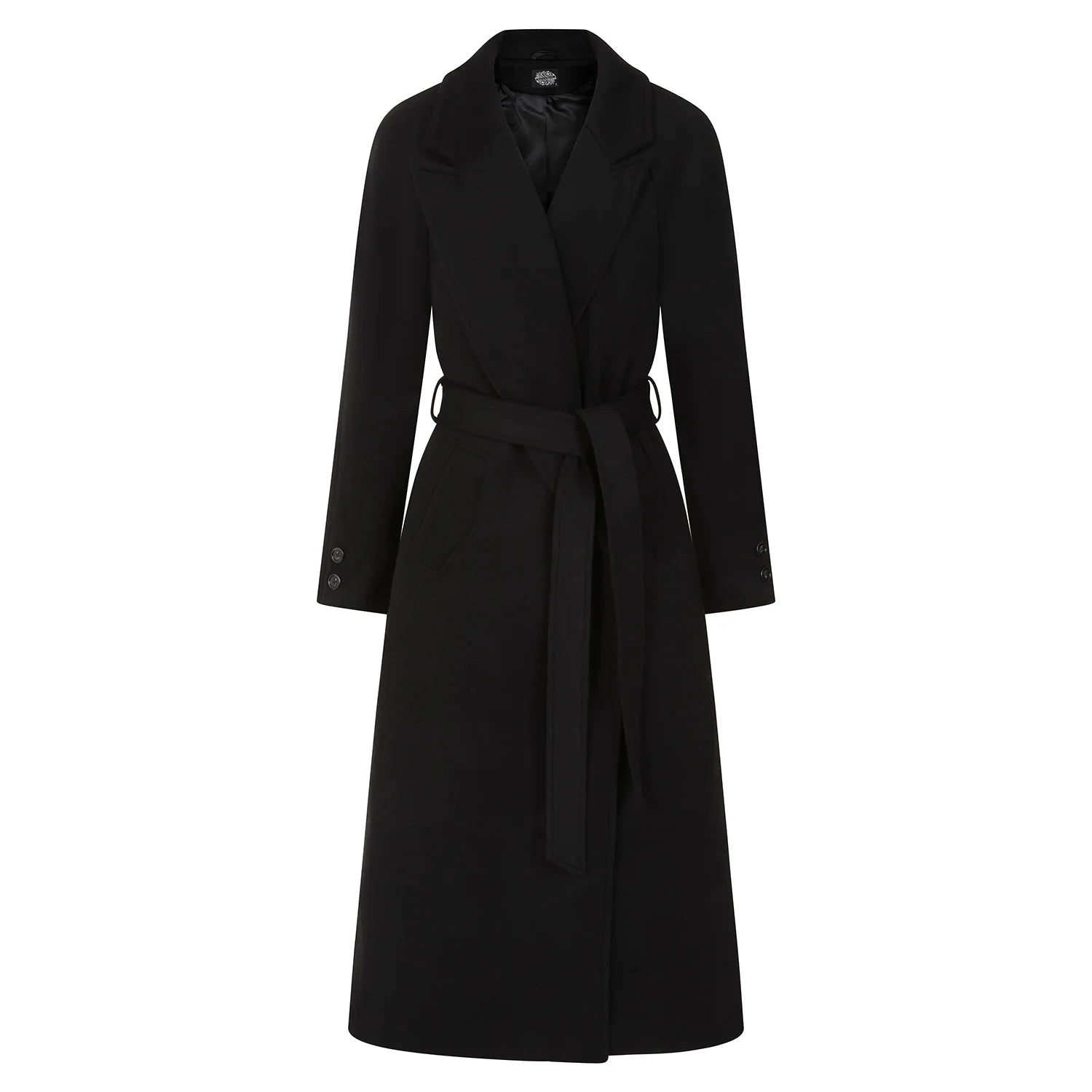 Black Vintage Lapel Swing Coat