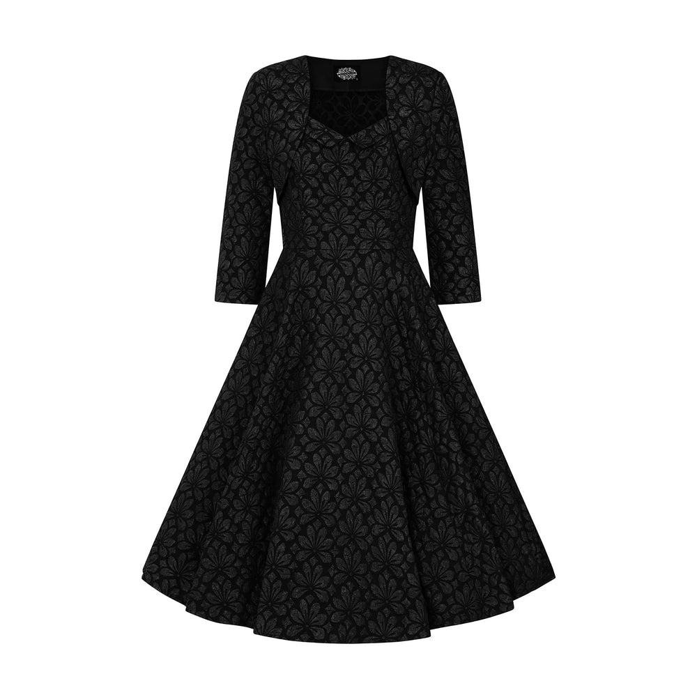 Black Twin Set Swing Dress With Matching Bolero