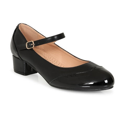 Black Vintage Style Mary Jane Low Heel Shoes