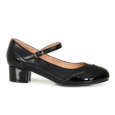 Black Vintage Style Mary Jane Low Heel Shoes