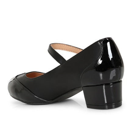 Black Vintage Style Mary Jane Low Heel Shoes