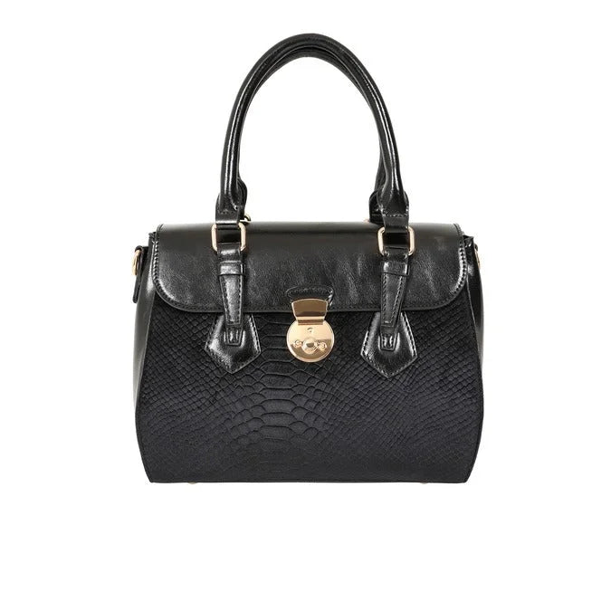 Black Red Vintage Top Handle Handbag