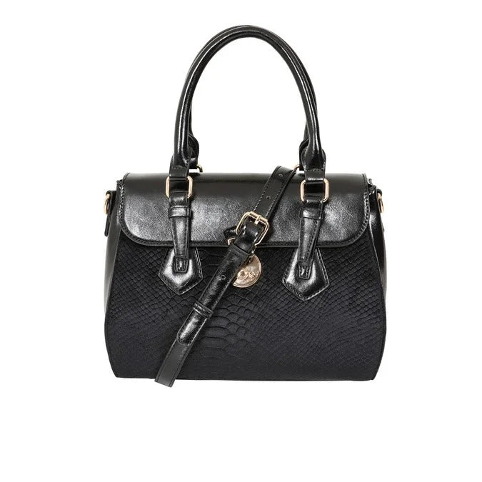 Black Red Vintage Top Handle Handbag