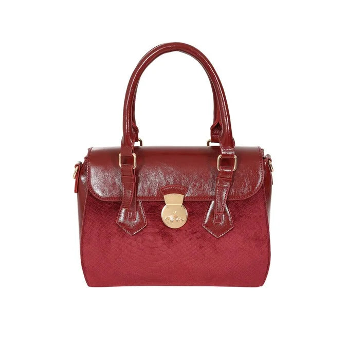 Burgundy Red Vintage Top Handle Handbag