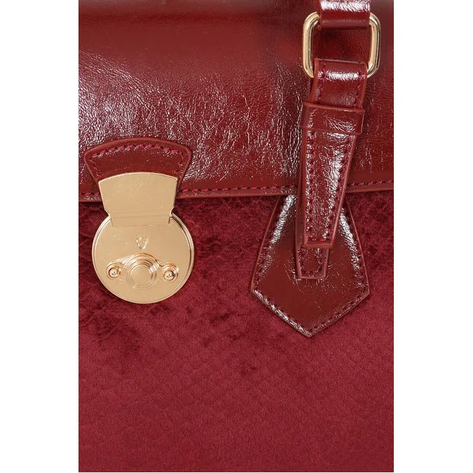 Burgundy Red Vintage Top Handle Handbag