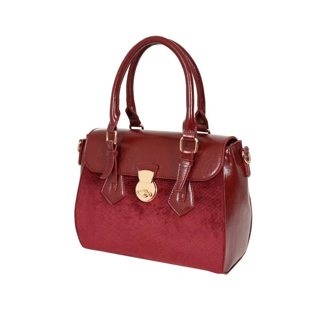 Burgundy Red Vintage Top Handle Handbag