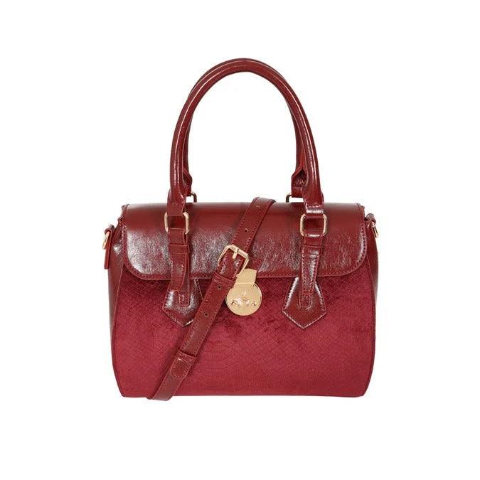 Burgundy Red Vintage Top Handle Handbag