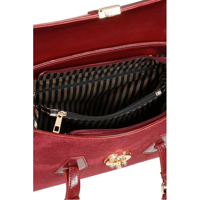 Burgundy Red Vintage Top Handle Handbag