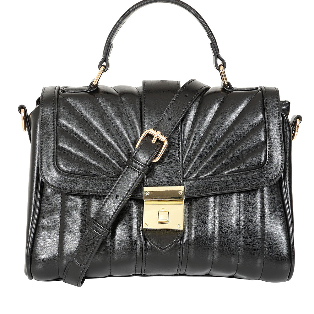 Black Retro Quilted Handbag