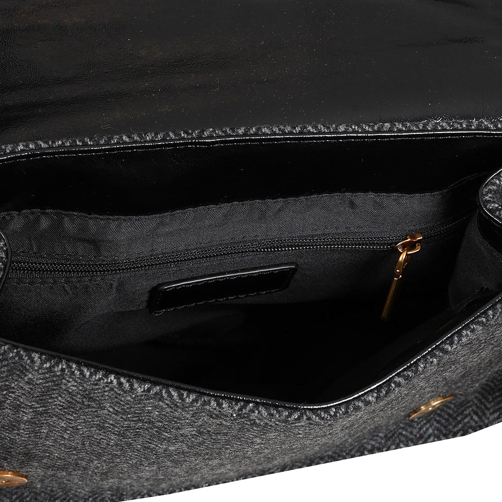 Black Retro Quilted Handbag
