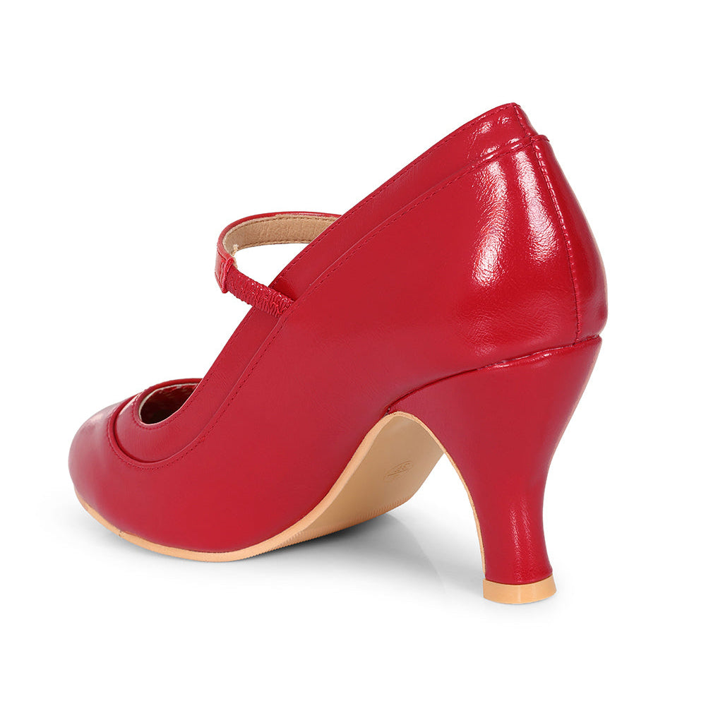 Classic 1950s Red Mary Jane Heel Court Shoes