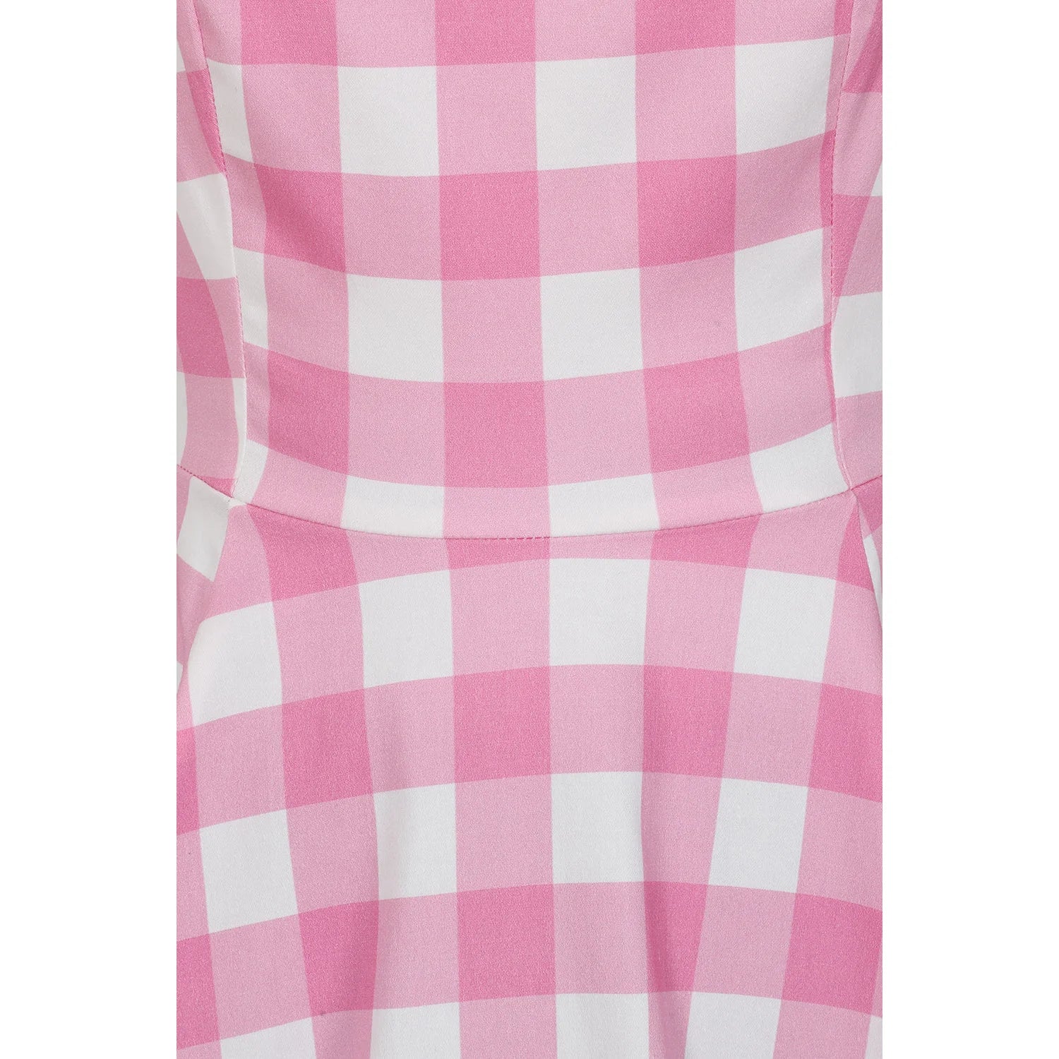 Pink And White Check 50s Sweetheart Neckline Sleeveless Swing Dress - Pretty Kitty Fashion