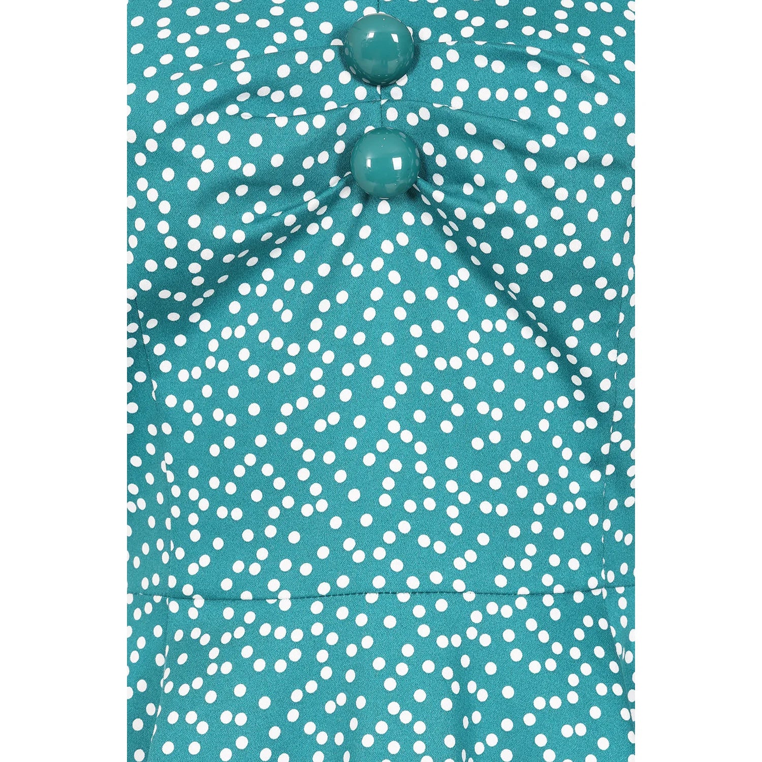 Green Polka Dot Off Shoulder Rockabilly 50s Swing Dress with Puff Sleeves - Pretty Kitty Fashion