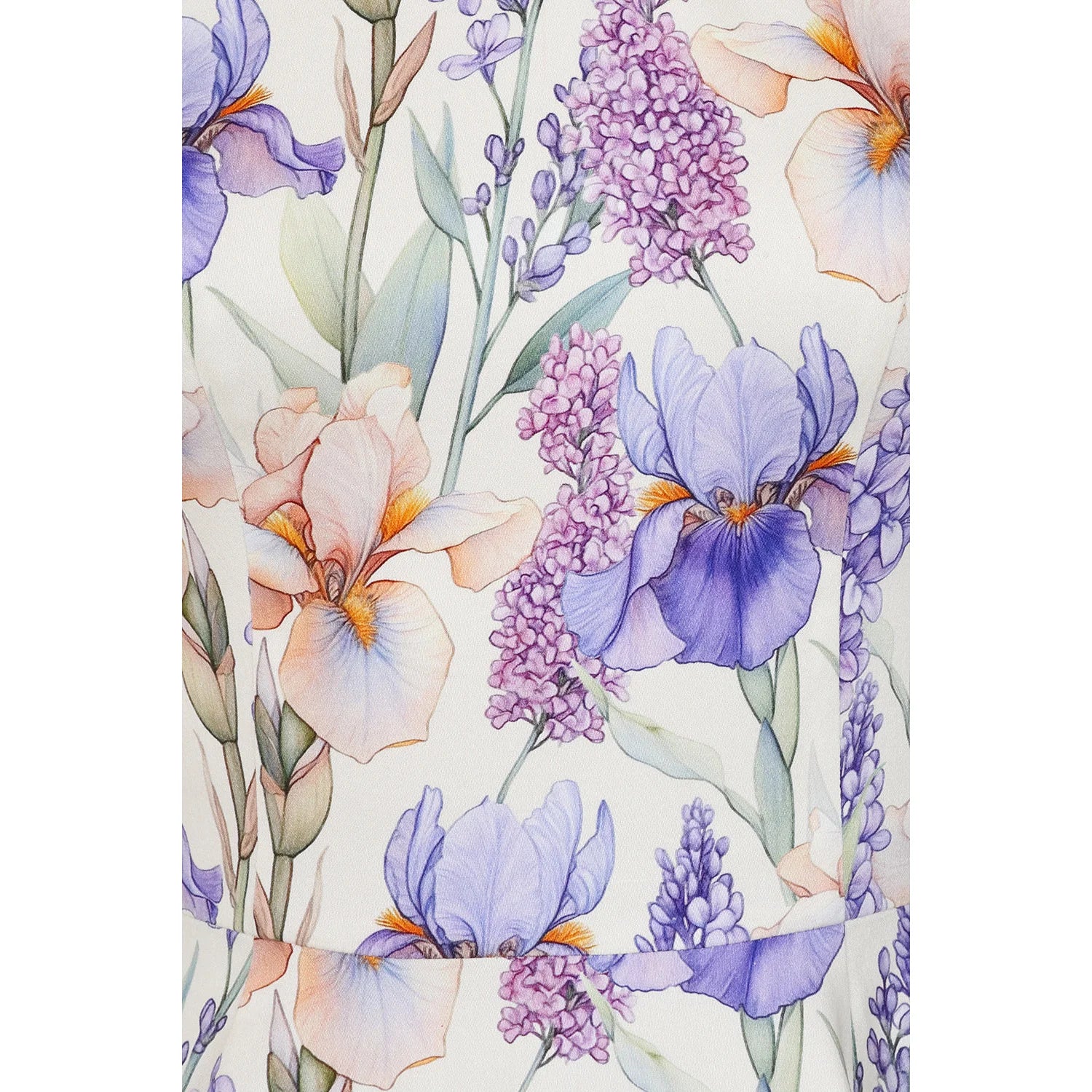 Lavender Floral Sleeveless Shirt Tea Dress