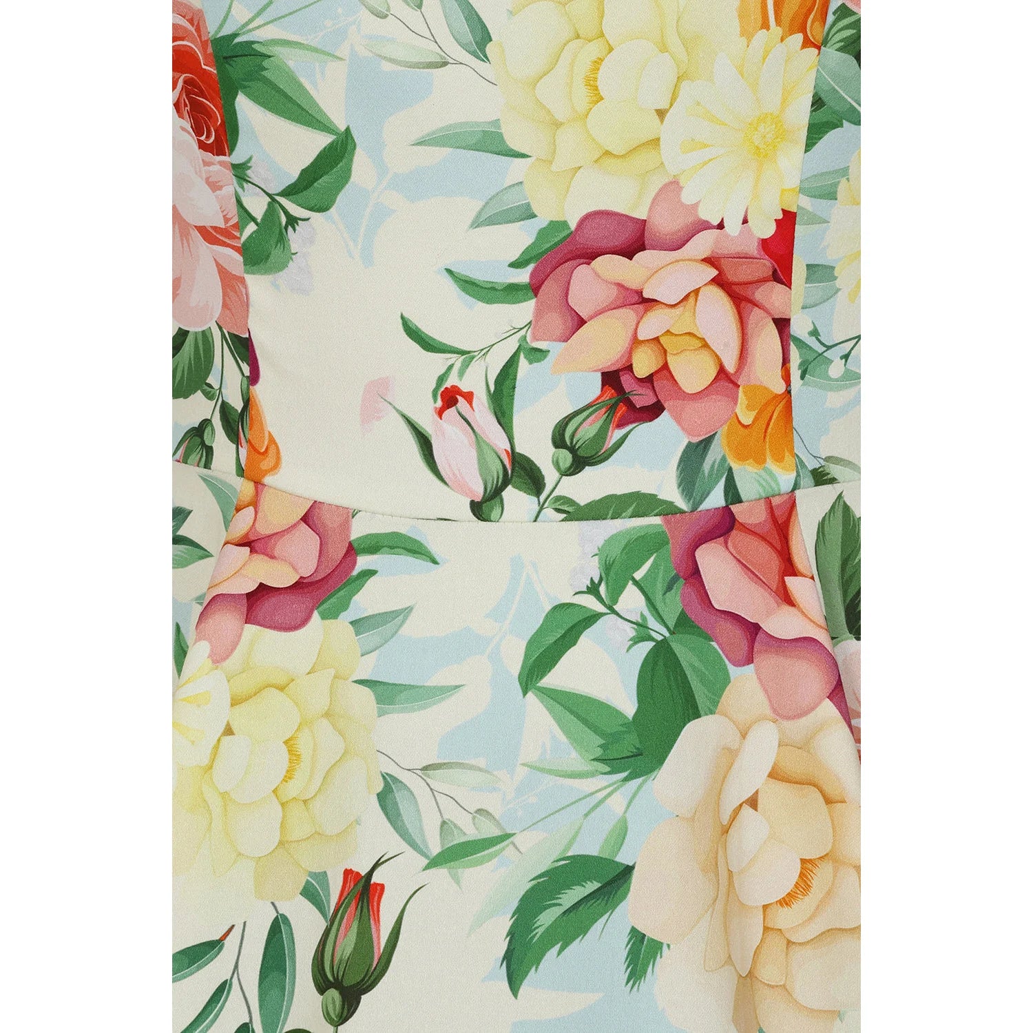 Ivory Multi Floral Sweetheart Swing Summer Party Dress