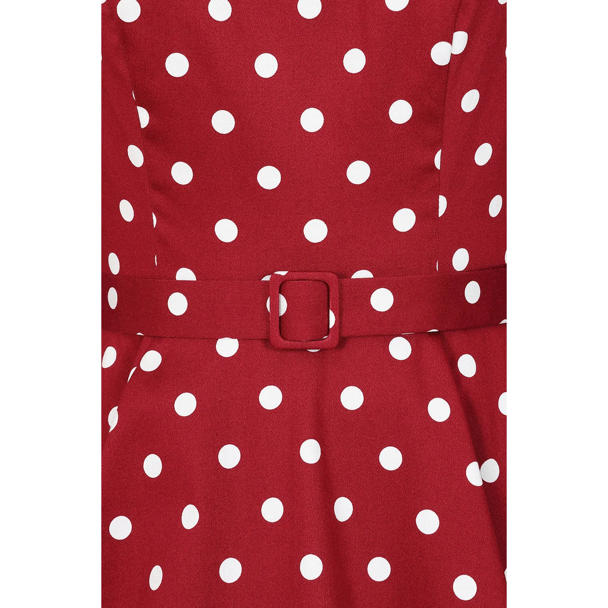 Red Polka Dot 1950s Vintage Swing Dress with 3/4 Sleeves and Pockets