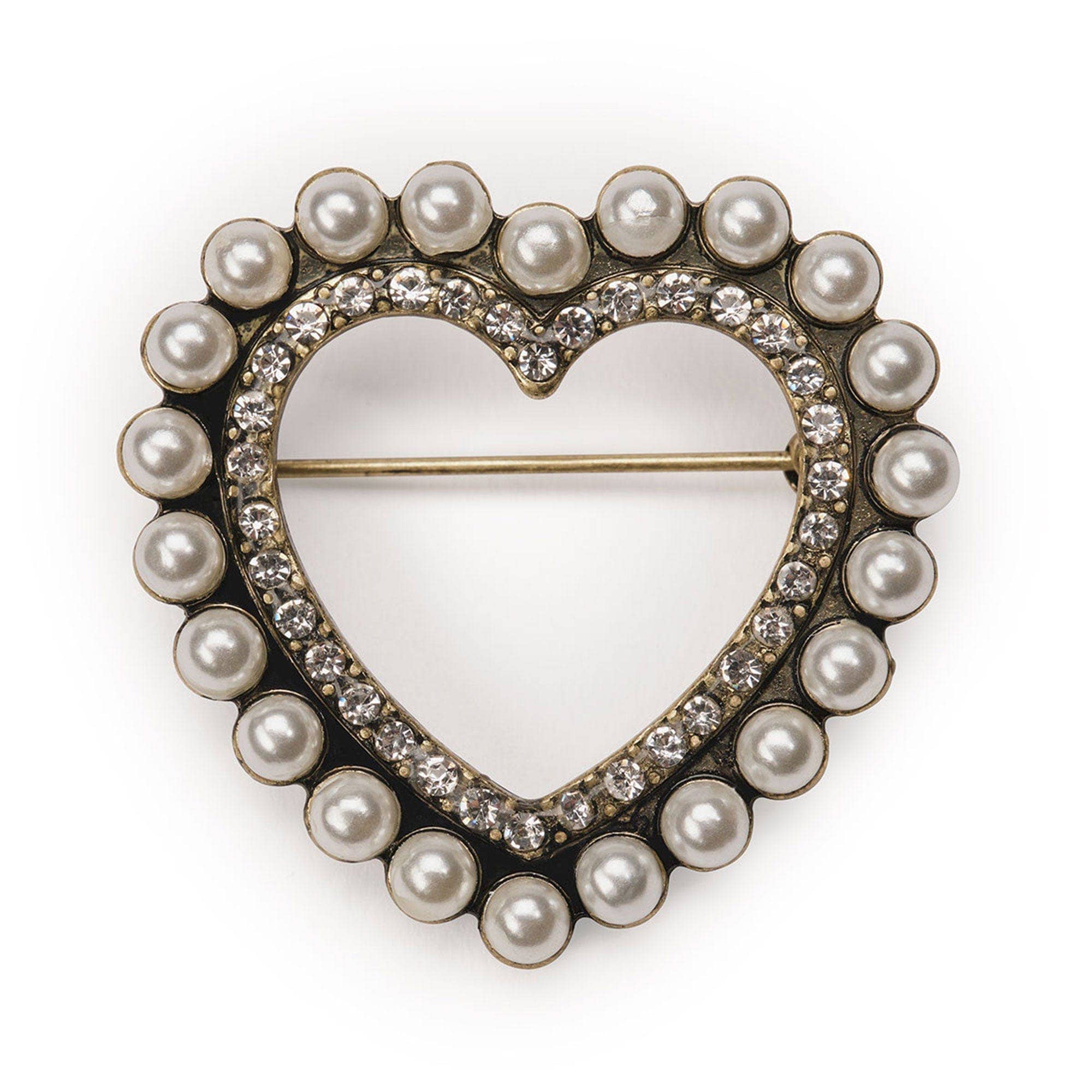 Heart Pearl Brooch