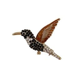 Crystal and Enamel Hummingbird Brooch