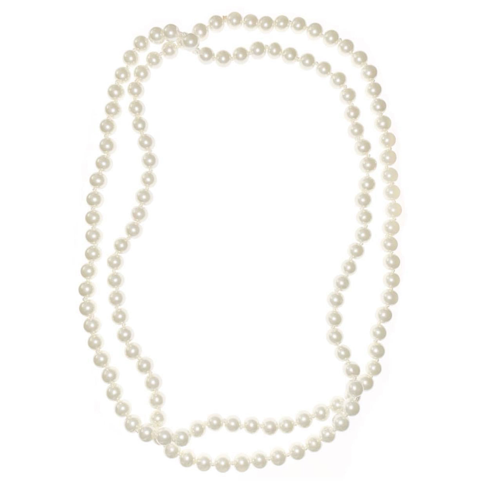 Classic Silver Tone Faux Pearl Twin Necklace