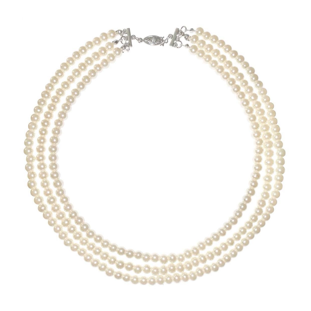 3 Strand Imitation Pearl Necklace