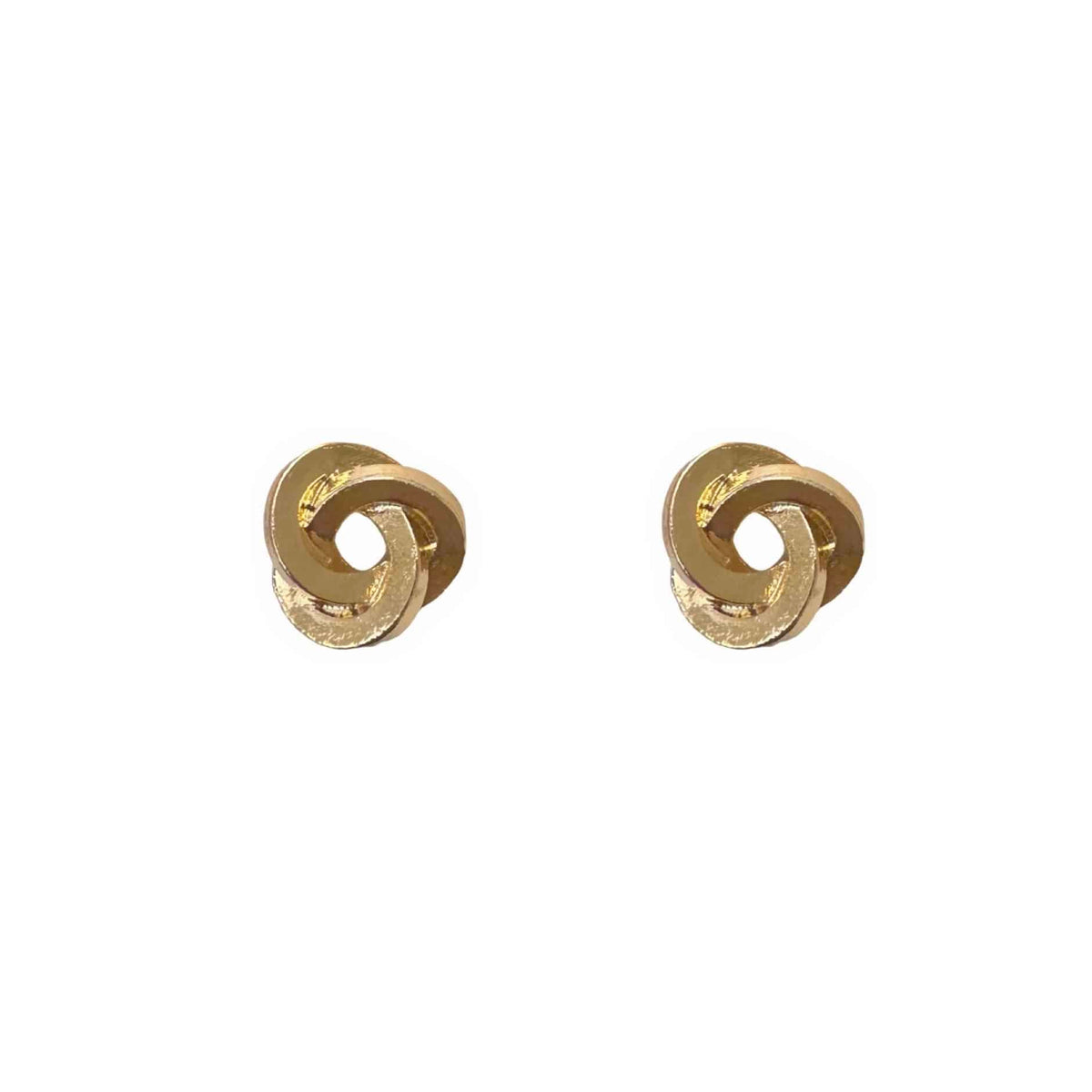 Modern Elegant Gold-Tone Love Knot Stud Earrings