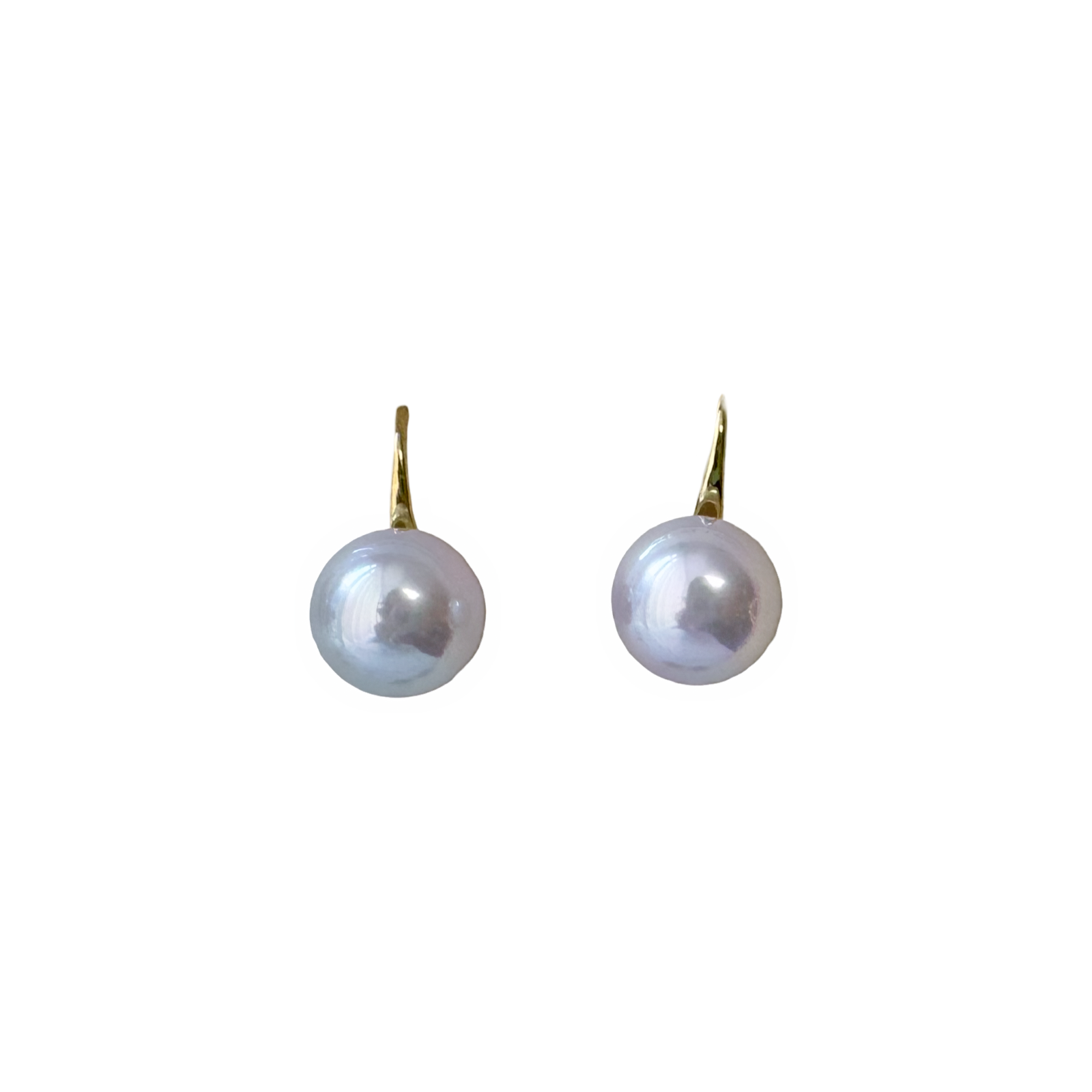 Classic Pastel Lilac pearl gold tone earrings