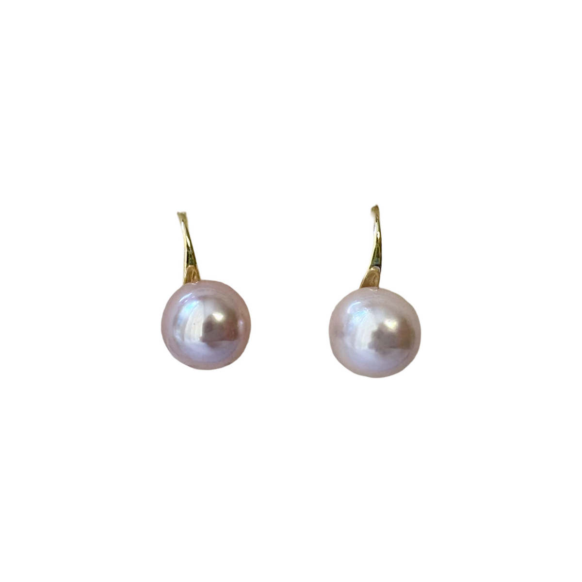 Classic Pastel Pink pearl gold tone earrings