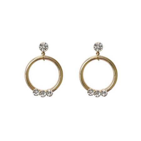 Beautiful Gold-Tone Diamanté Crystal Hoop Earrings