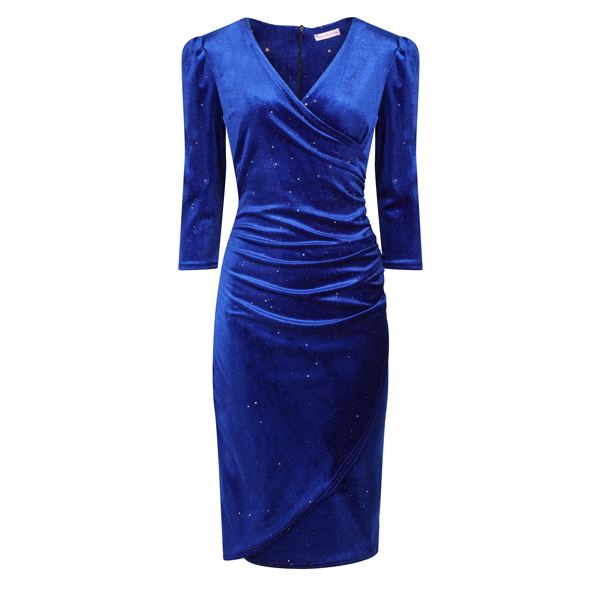 Royal blue cocktail dress hotsell with sleeves