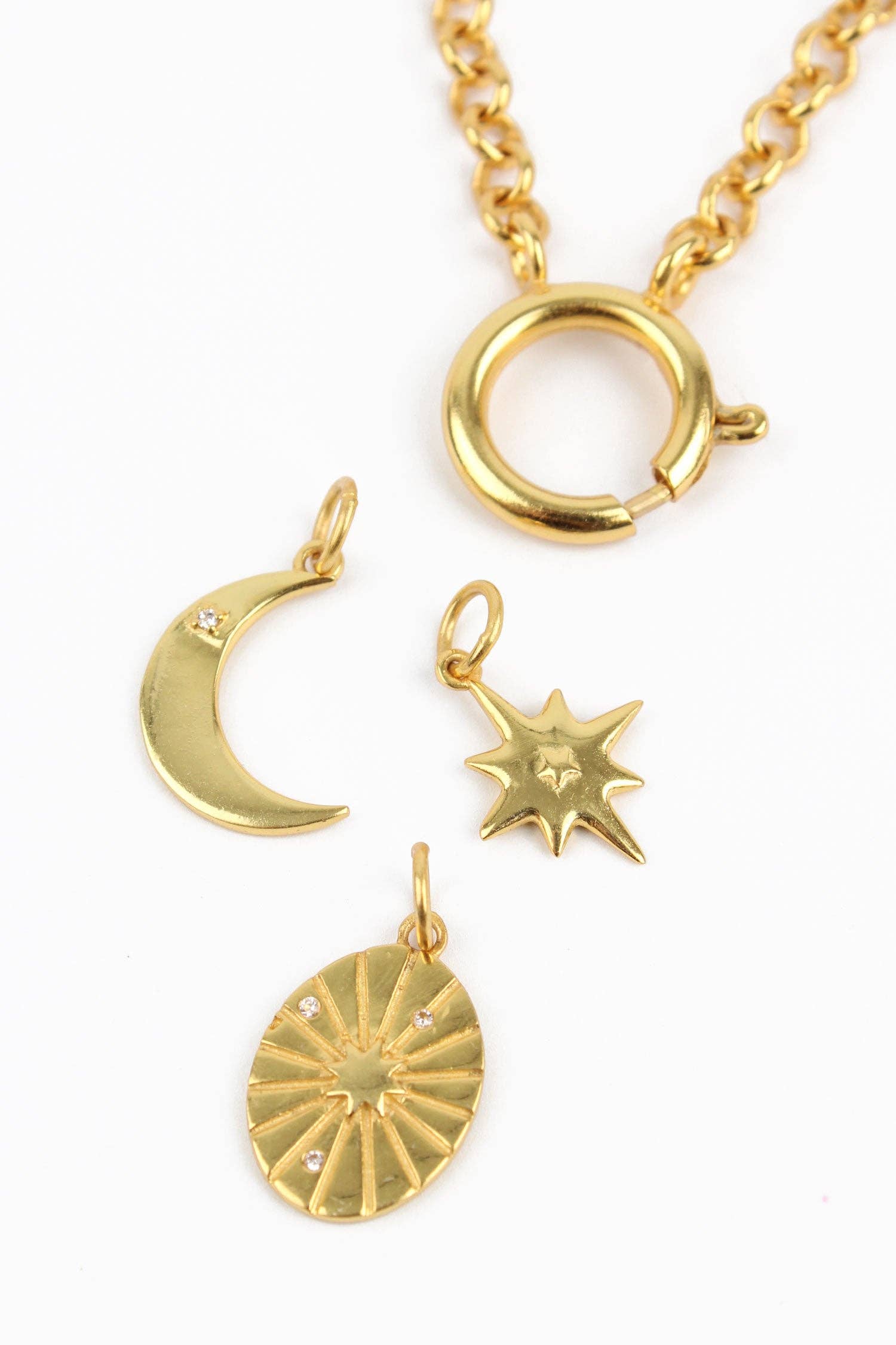 Gold Celestial Charm Pendant Necklace - Pretty Kitty Fashion
