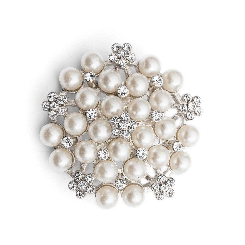 Audrey Hepburn Style Brooch: Pearl and Diamante Brooch - Pretty Kitty Fashion