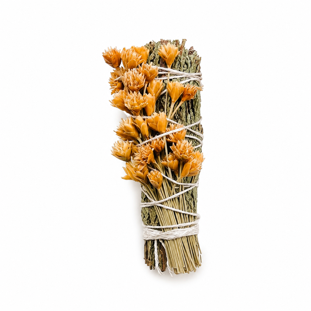 Cedar & Dried Flower Smudge Bundle