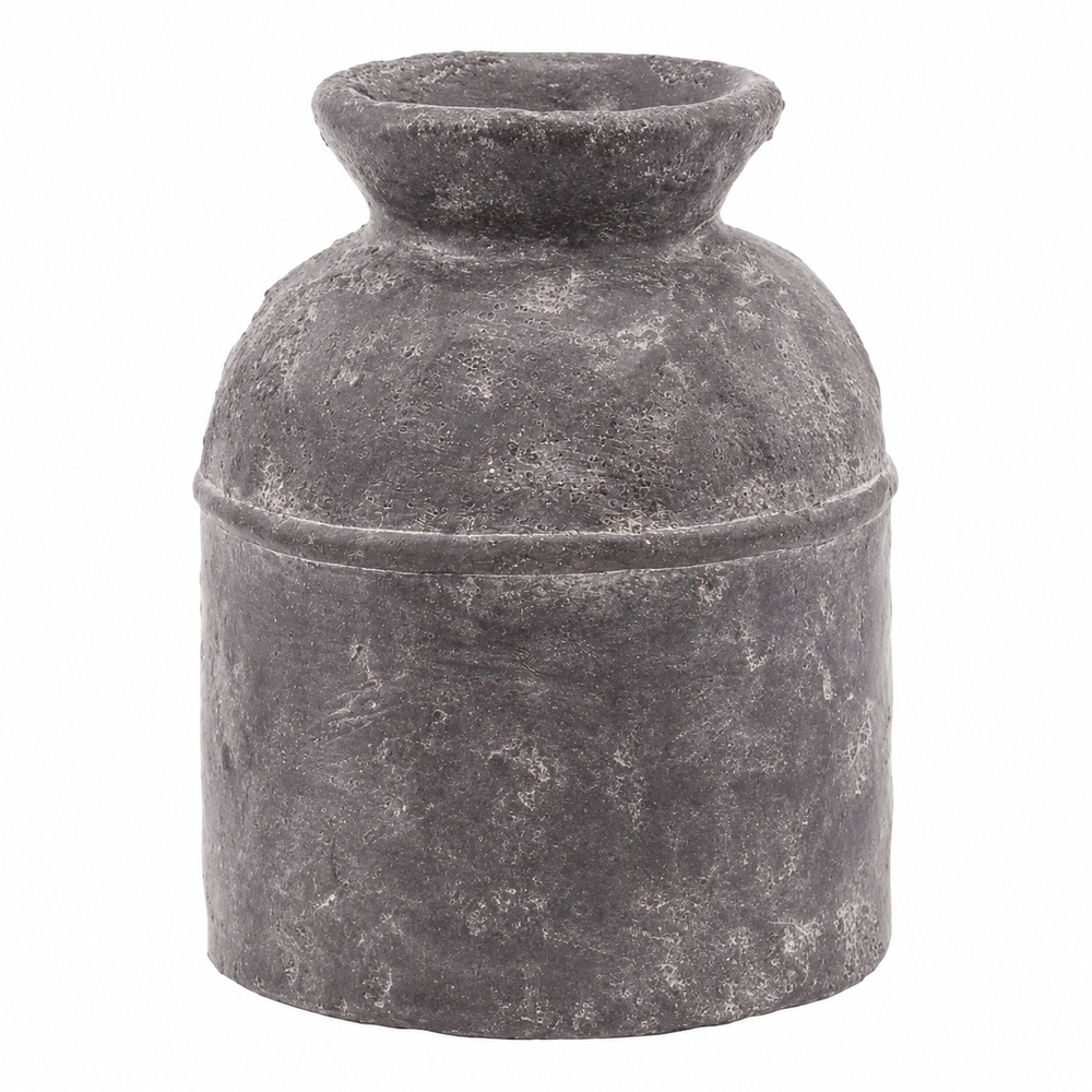 Aged Black Cement Vase