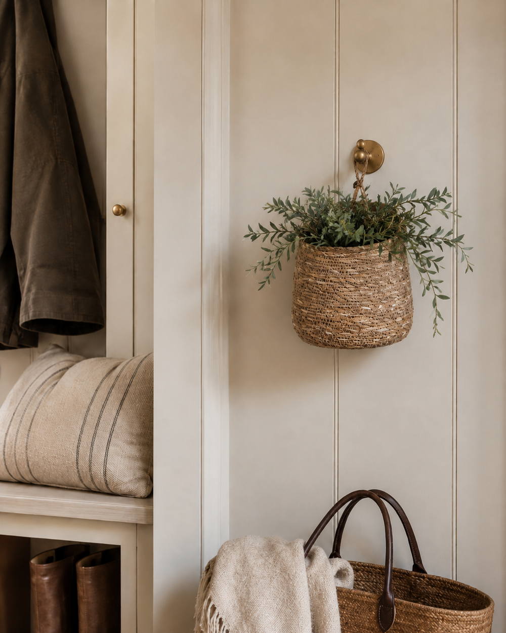Small Natural Seagrass Hanging Basket