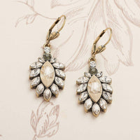 Vintage 1950's Diamante & Opal Stone Drop Earrings - Pretty Kitty Fashion