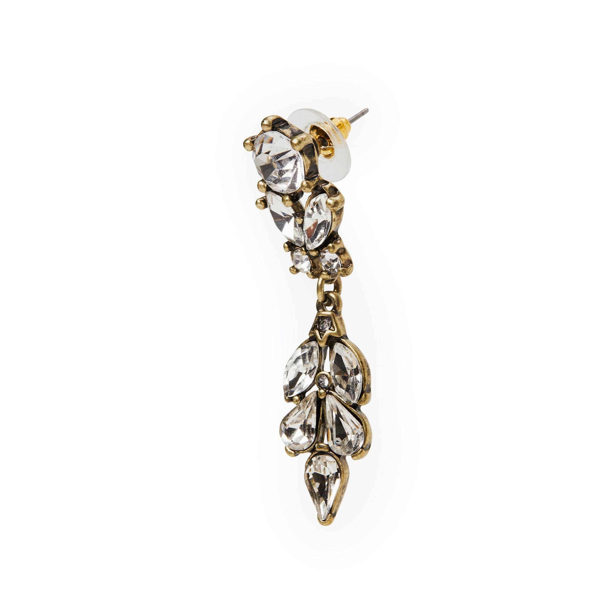 Antique Vintage Earrings: Diamante Drop Earrings - Pretty Kitty Fashion
