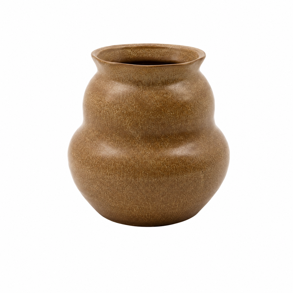 Warm Brown Sculptural Ceramic Vase