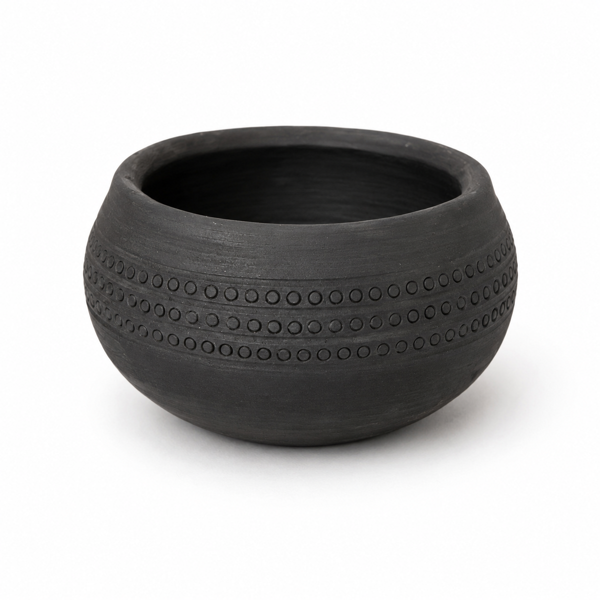 Aged Black Terracotta Bowl