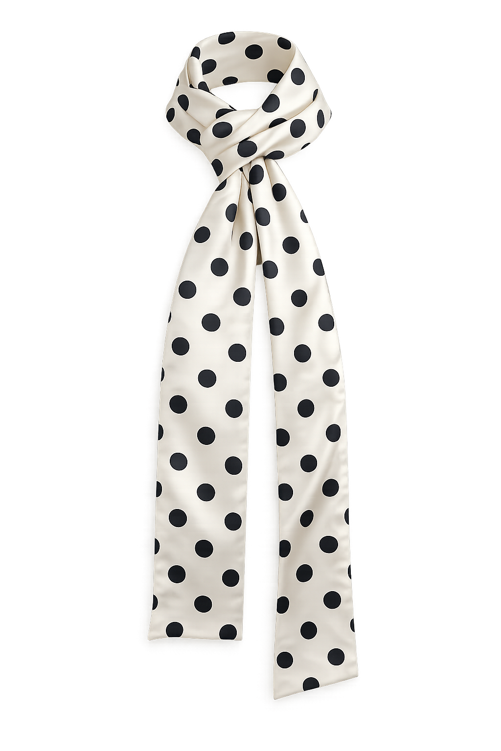 Luxury Black And Ivory Silk Feel Scarf