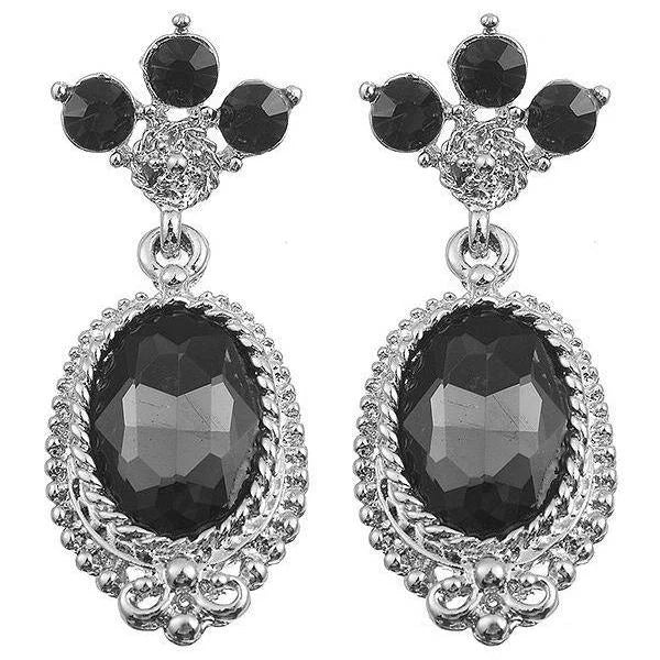 Blue Diamante Vintage Look Earrings - Pretty Kitty Fashion