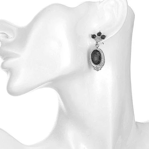 Blue Diamante Vintage Look Earrings - Pretty Kitty Fashion
