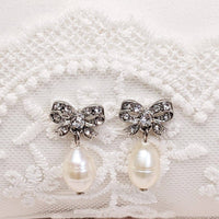 Freshwater pearl bow earrings - Pretty Kitty Fashion