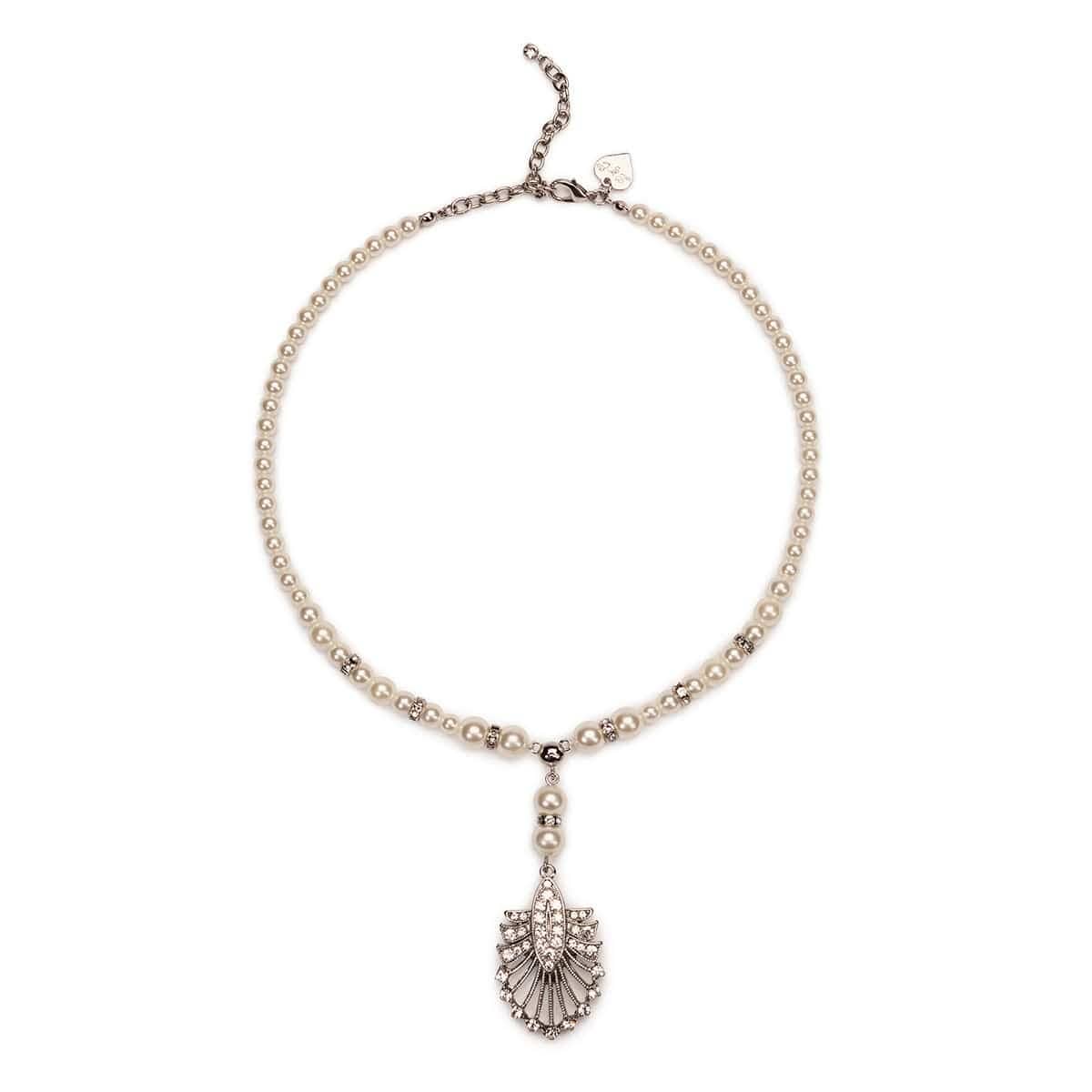 Art Deco Pearl Beaded Tassel Pendant Necklace - Pretty Kitty Fashion