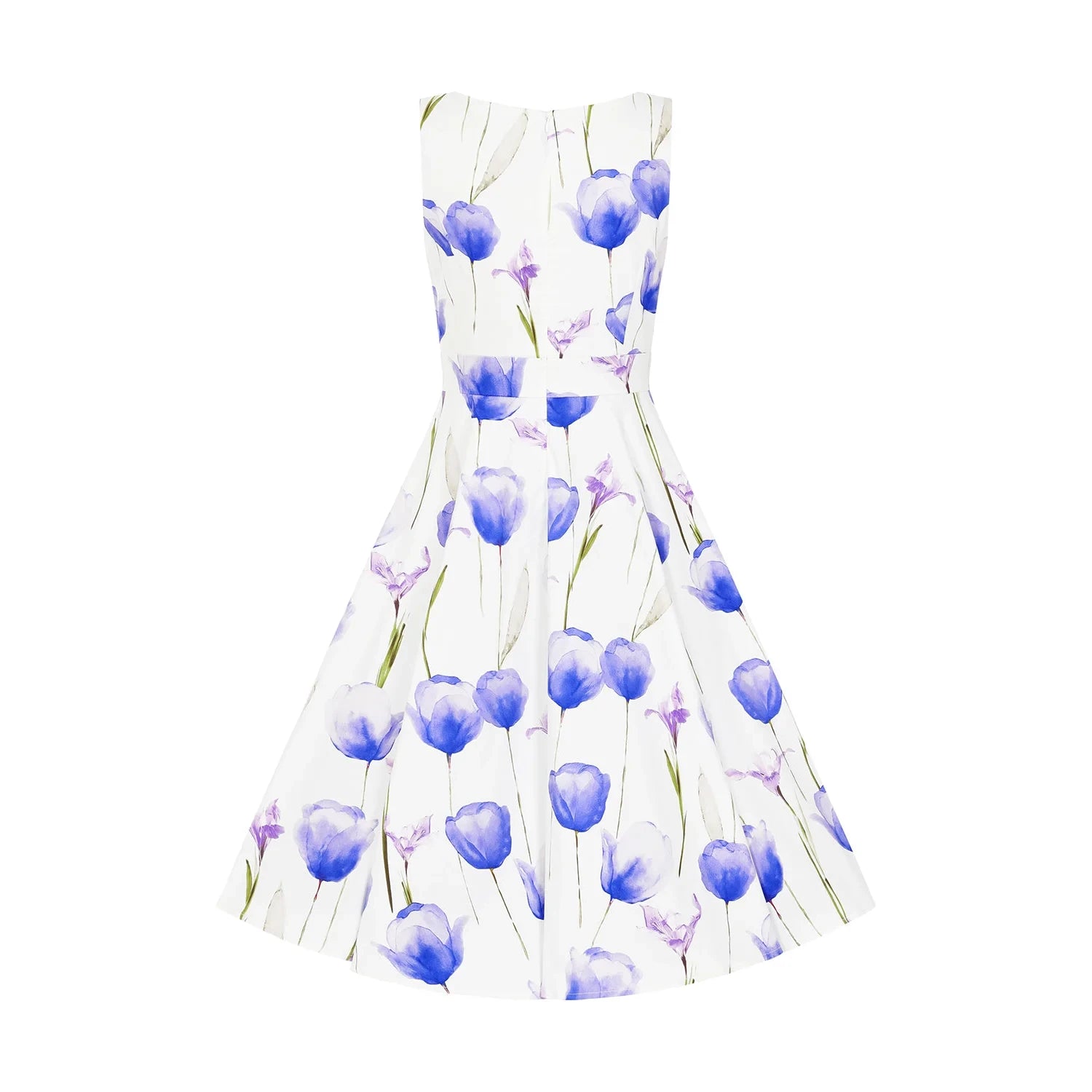 Little Kitty Girls' Blue Tulips Swing Dress