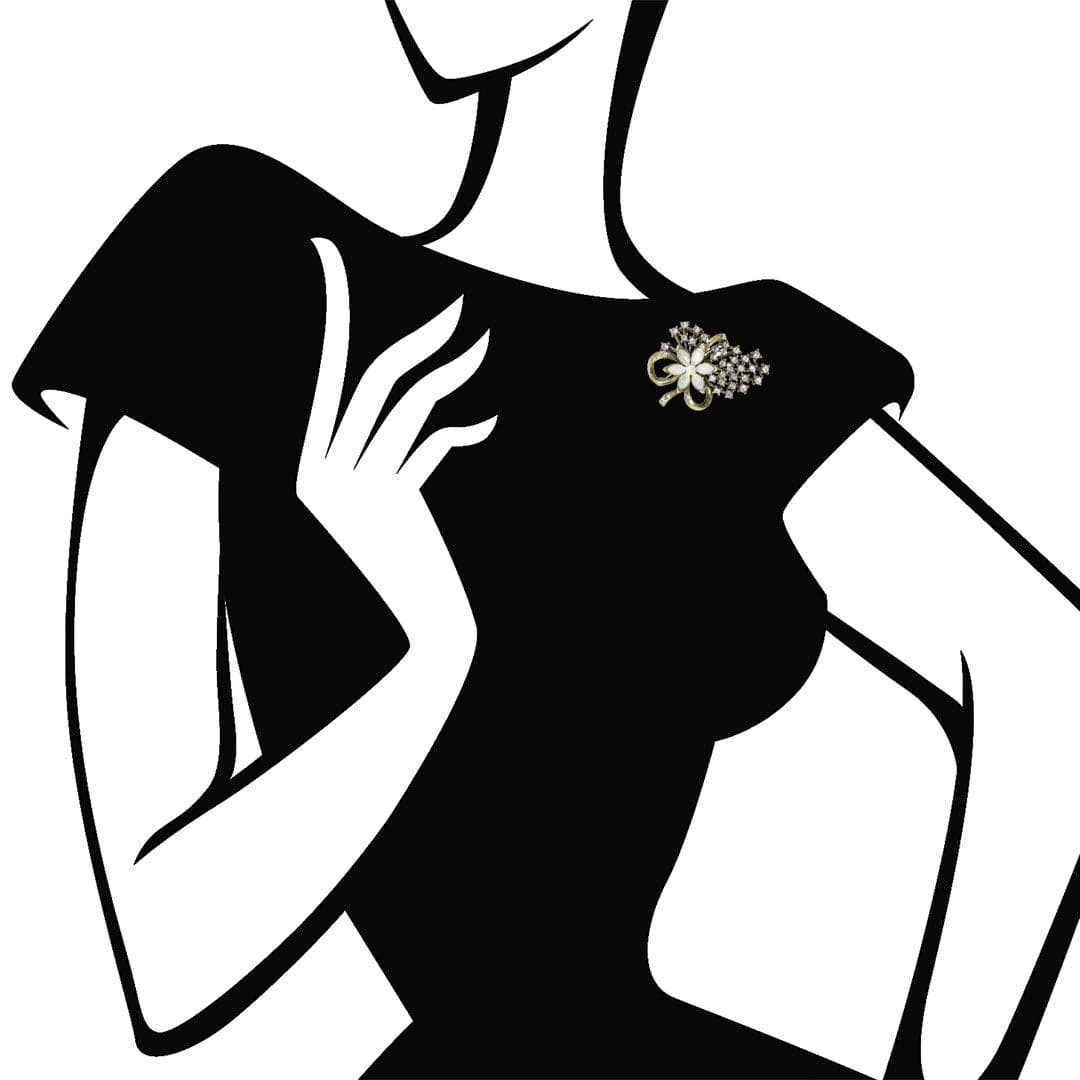 Miriam Haskell Flower Diamante Brooch