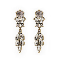 Antique Vintage Earrings: Diamante Drop Earrings - Pretty Kitty Fashion