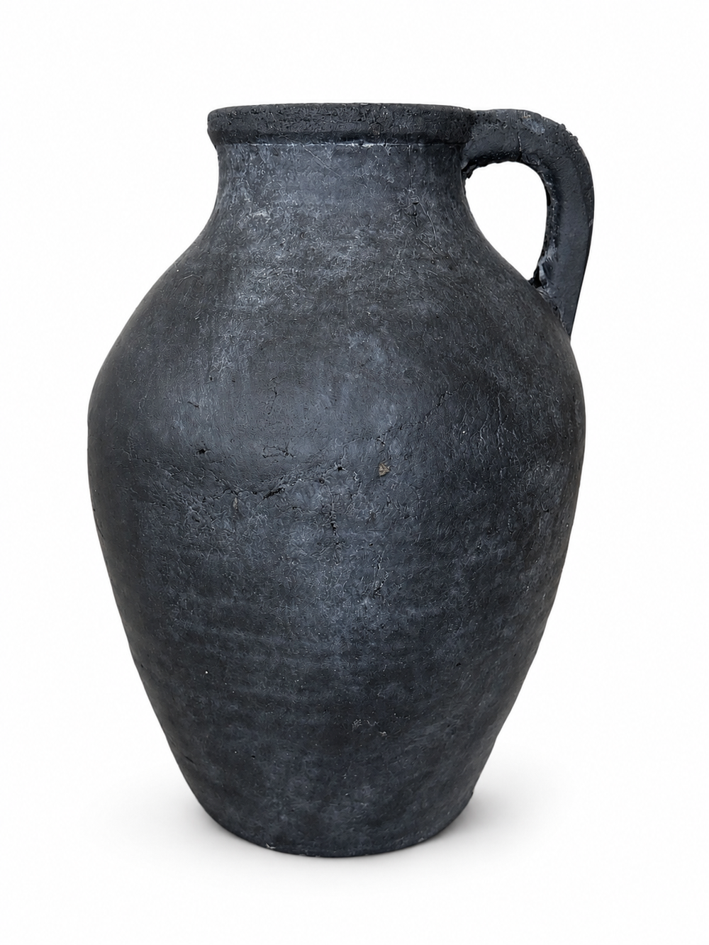 Aged Charcoal Terracotta Jug Vase