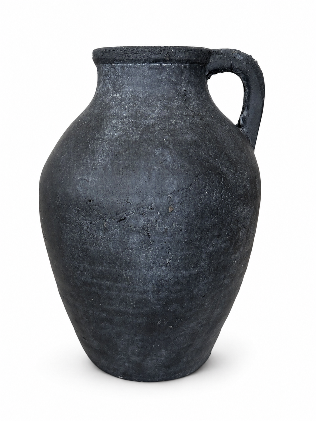 Aged Charcoal Terracotta Jug Vase