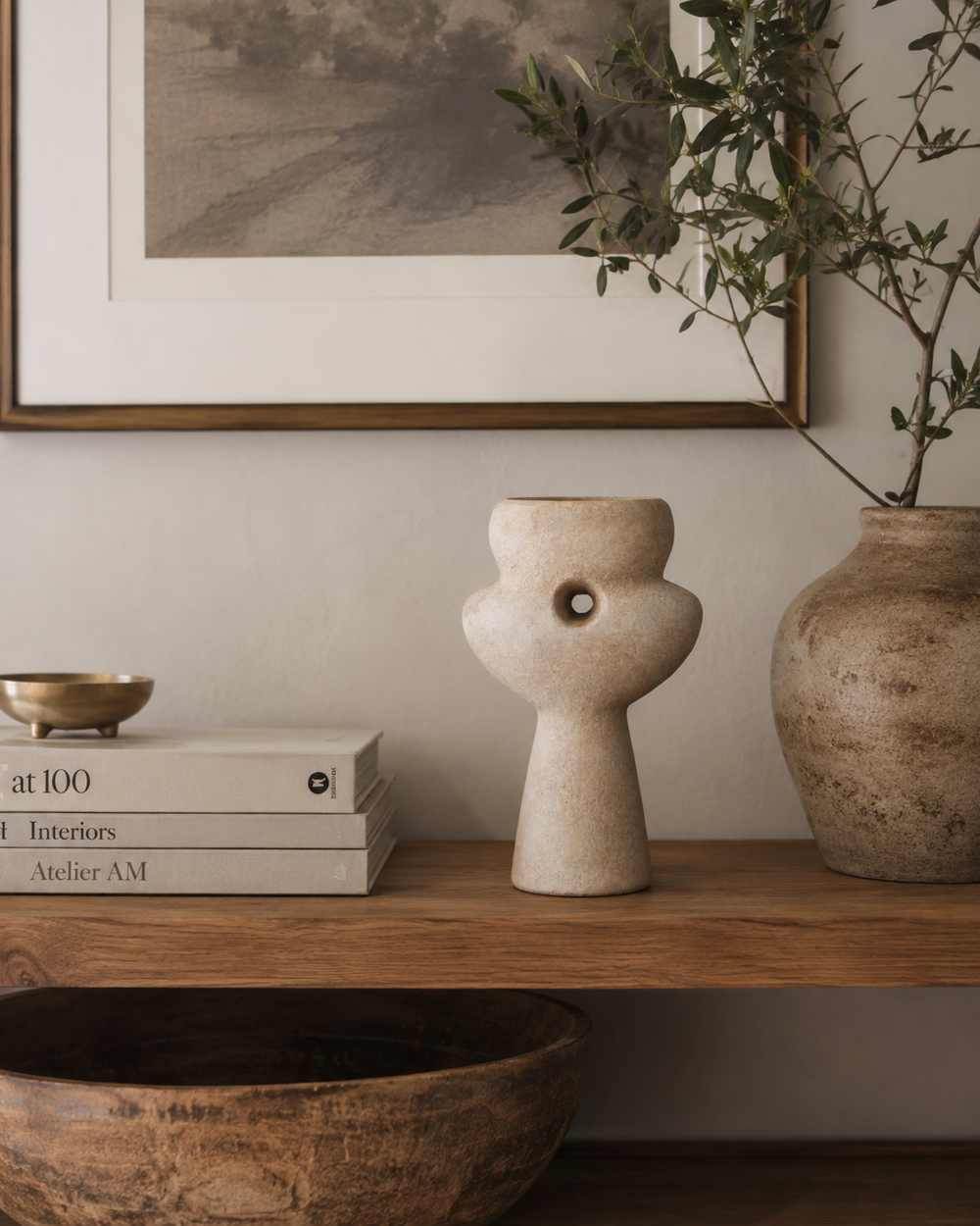 Natural Sculptural Terracotta Vase