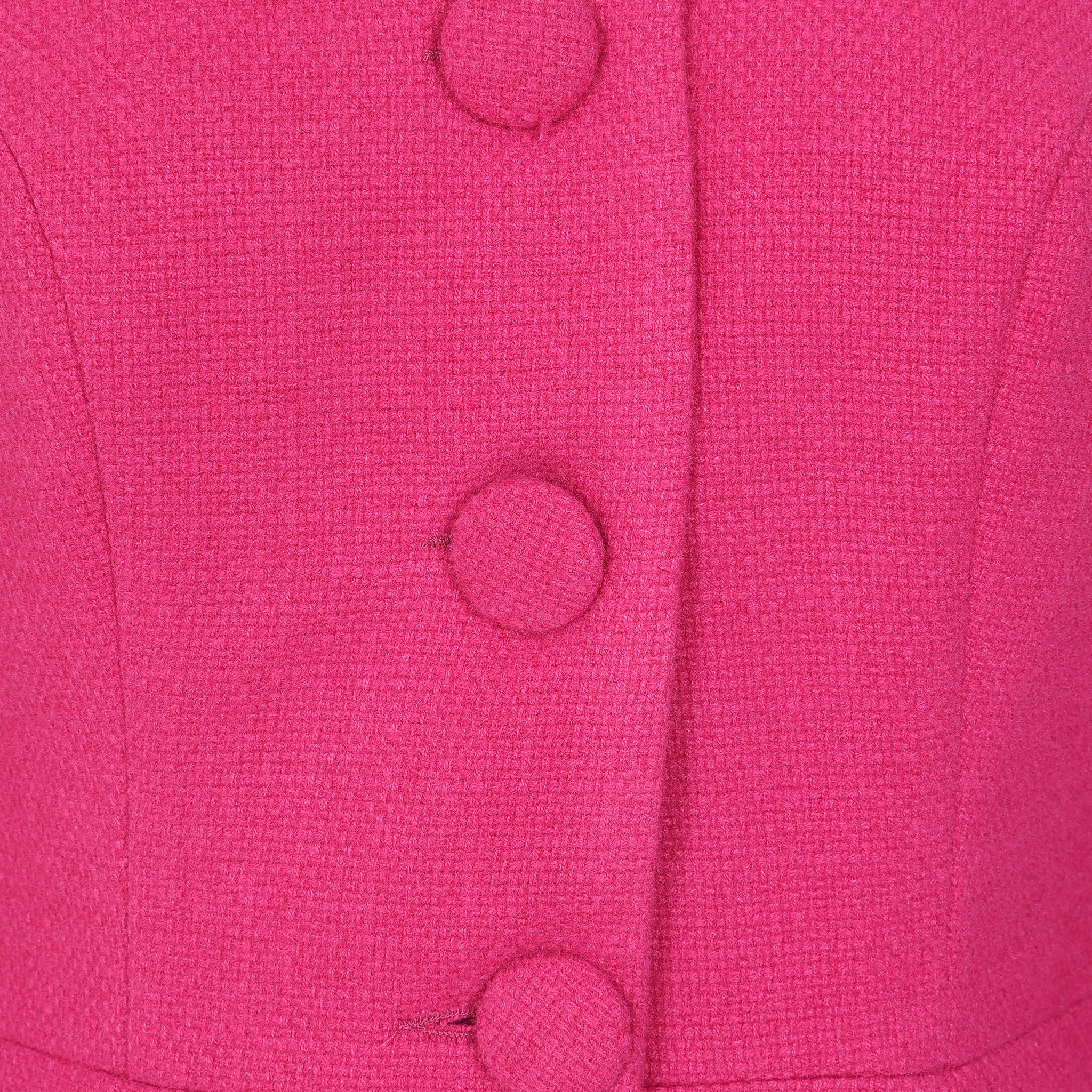 Hot Pink Button Through Swing Coat
